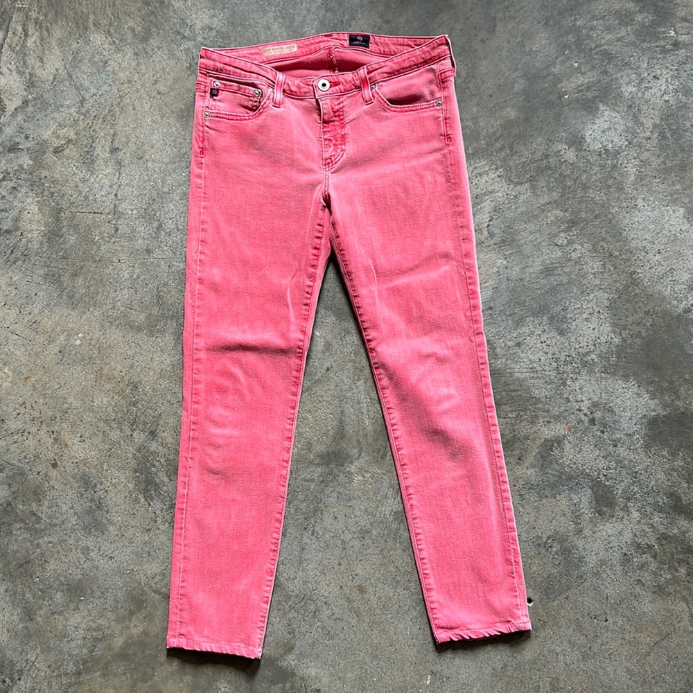 ❤️❤️ AG The Stevie Ankle, Slim Straight Red Wash Denim ❤️❤️